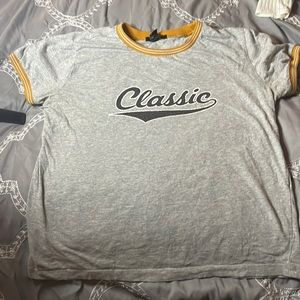 Orange collared classic grey shirt